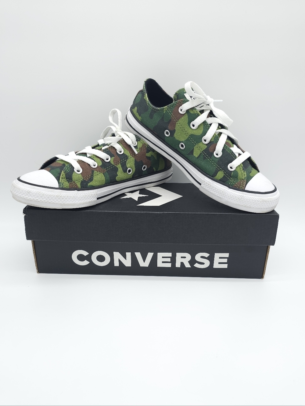 Converse CTAS OX Camo Sneakers | Kids/Junior US 3 | Green Camouflage | Low Top |